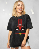 Adidas X Ferarri- Heavy Cotton Acid Wash Drop Shoulder T-shirt -Black