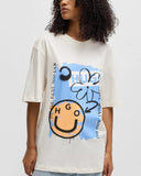 HUGO Cotton-jersey T-shirt with graffiti-inspired artwork