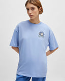 HUGO Cotton-jersey T-shirt with seasonal graphic print LIGHT BLUE