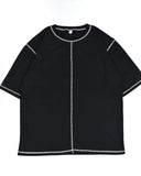 HOMME Oversized Fit Crew-Neck T-Shirt Black