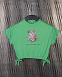 Kids Graphic Tee With Elastic Bottom-Green