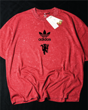 Manchester United- Heavy Cotton Acid Wash Drop Shoulder T-shirt -Marron