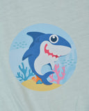 Kids Graphic Tee With Elastic Bottom-Baby Shark