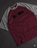 RAWx  Raglan T-shirt Drop Shoulder Maroon/Grey - Minimal
