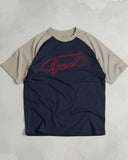 Diesel Oval D branded Raglan T-shirt Navy Blue/Beige