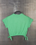 Kids Graphic Tee With Elastic Bottom-Green