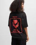 HUGO Cotton-jersey T-shirt with heart artwork