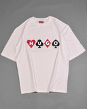 Hugo Cotton- T-shirt with playing-cards logo White