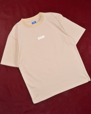 HUGO T-shirt Nalono Relaxed fit Beige