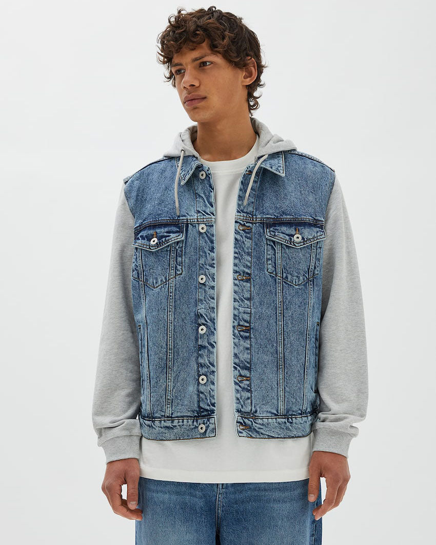 Pull and bear on sale denim jacket mens