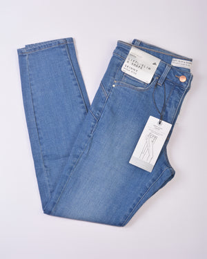 NEXT Single Button Lift, Slim & Shape Skinny Jeans Deep Blue