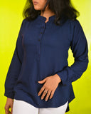 Esprit Full Sleeve Blouse-Nevy Blue