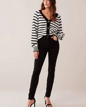 NEXT Single Button Lift, Slim & Shape Skinny Jeans Black