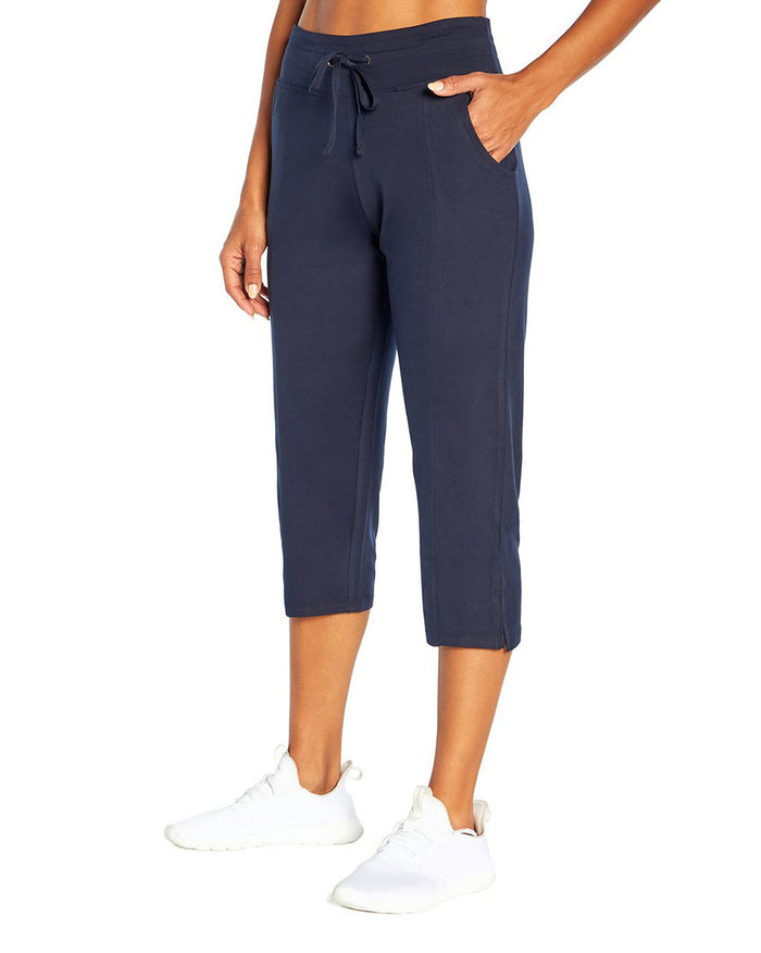 Athletic Works Women's Athleisure Core Knit Capri Pants with Drawstring 